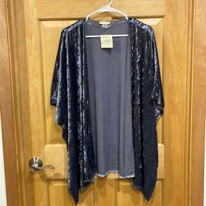 Olivia Rae gray crushed velvet open cardigan size X-large